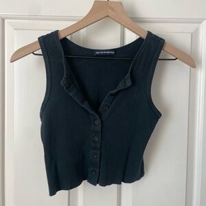 Brandy Melville Reah Button Tank Black